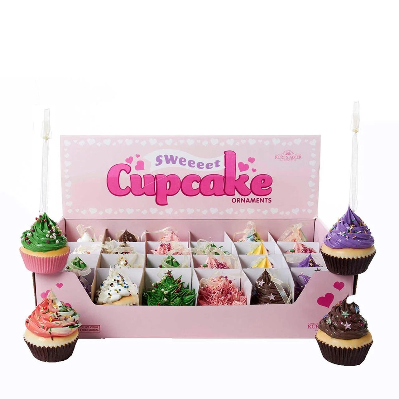 Kurt Adler Sweet Foam Cupcake Ornaments Set of 12
