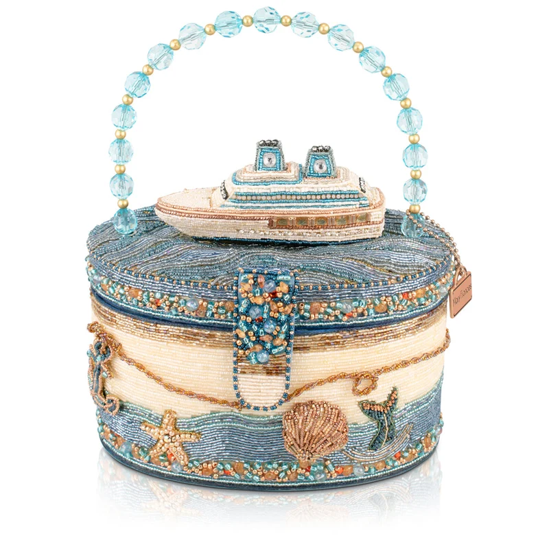Mary Frances Shipshape Cruise Ship Sea Shaped Top Handle Purse Hand Bag