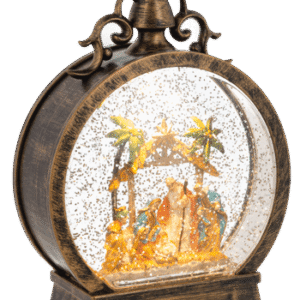 Ganz Nativity LED Water Globe Tabletop Round Lantern