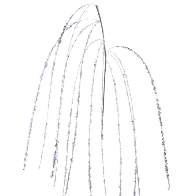 Kurt Adler Iridescent Sequin White Cascading Spray