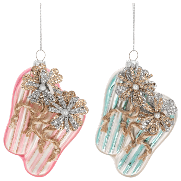 Ganz Embellished Striped Flip Flops Ornament