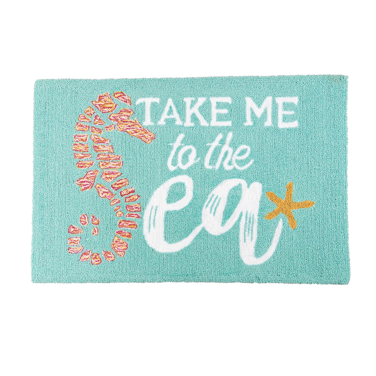 C & F Take Me To The Sea Seahorse Aqua Floor Accent Rug