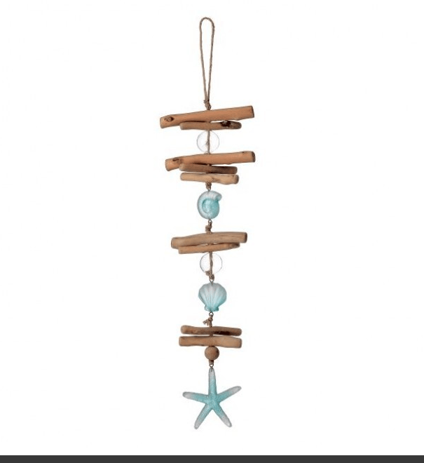Regency Glass Sealife and Wood 21" Long Drop Ornament
