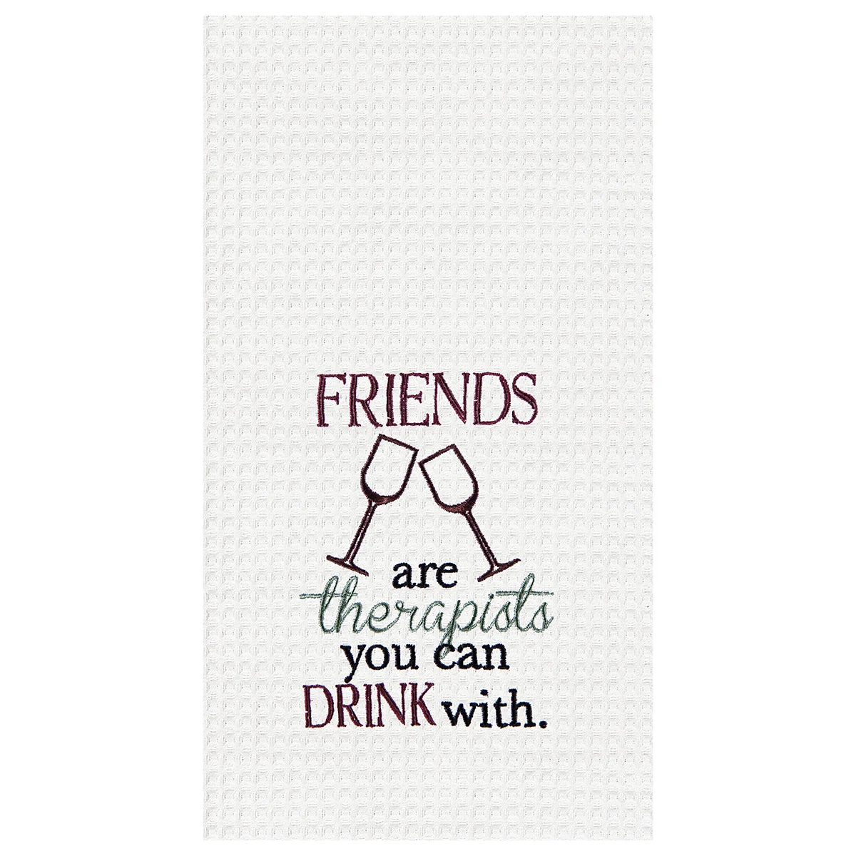 C & F Friends Are Therapists Waffle Weave Kitchen Towel