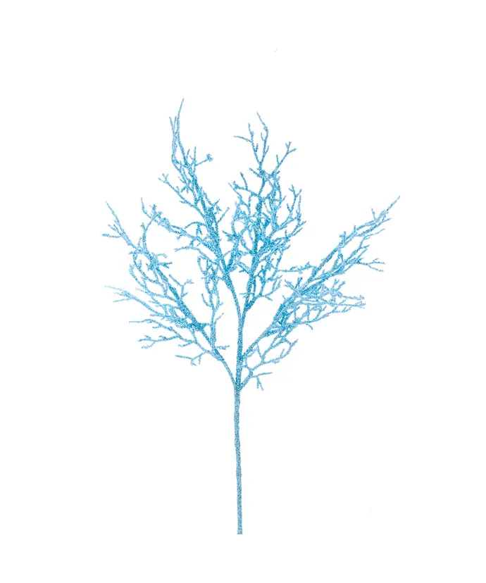 Kurt Adler Blue Glitter Beaded Sea Coral Spray