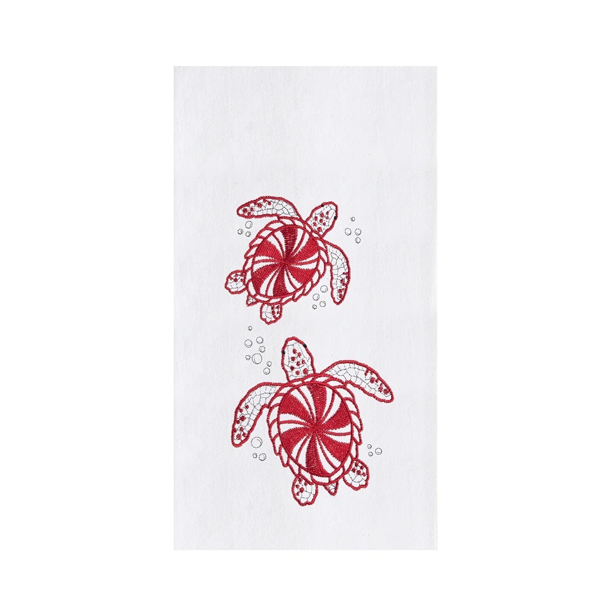 C & F Peppermint Candy Turtles Christmas Tree Flour Sack Kitchen Towel