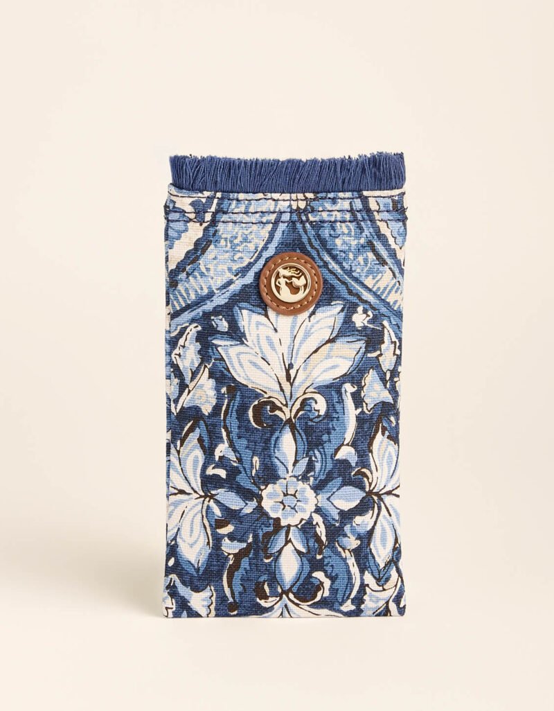 Spartina 449 Japonica Cartouche Blue Sunglass Eyeglass Case
