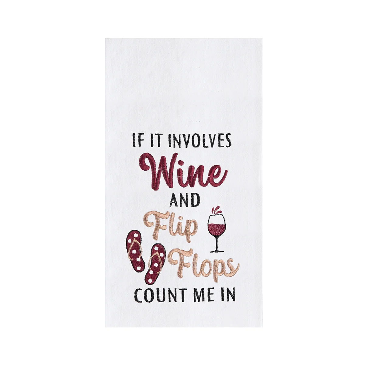 C & F Wine & Flip Flops Flour Sack Kitchen Towel